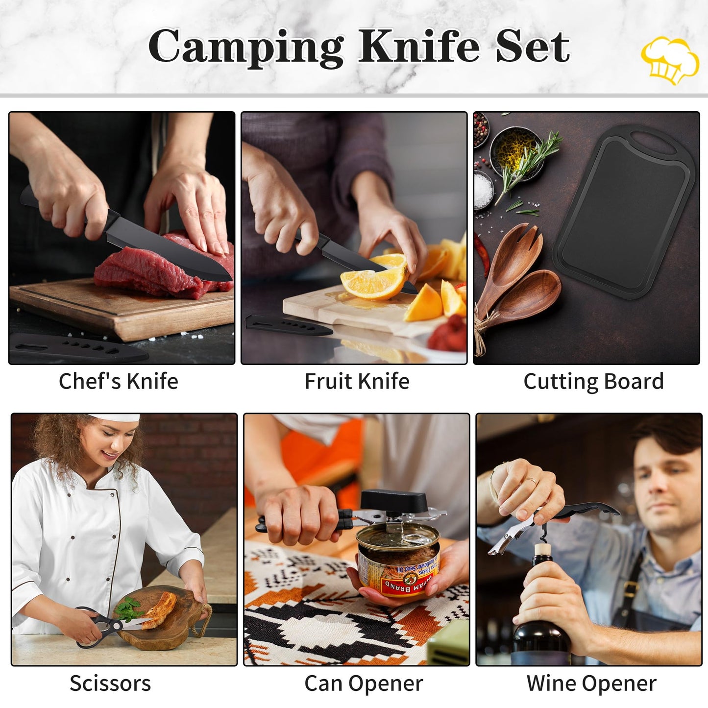 Camping Essentials Cookware Cooking Utensils Set - Portable Camp Kitchen Mess Kit Outdoor Accessories, Stainless Steel & Silicone, Camping Gear Equipment for RV Picnic Grill,Brown Pro