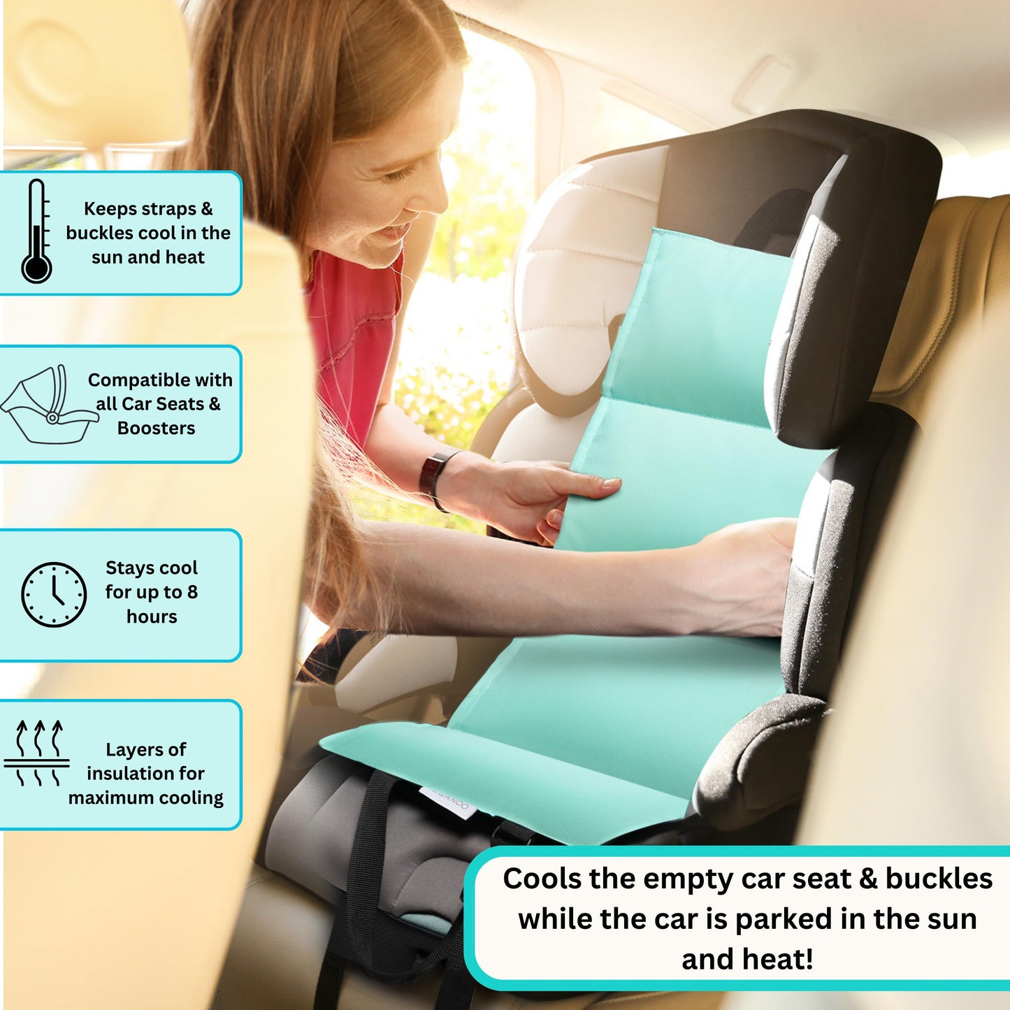 Swanoo Car Seat Cooling Pad, Stroller Cooling Pad with Ice Pack for Babies Toddler and Kids, Sun and Heat Cover Protector for Summer Carseat Cooler Liner…