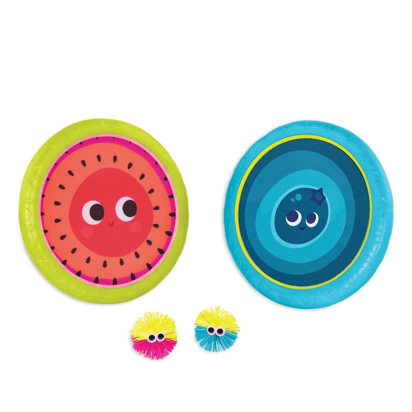 B. toys – Paddle Ball Game – Hand Trampoline Set – Poppin’ Paddles – 2 Bouncy Discs & 2 Balls – Catch & Toss Sports Games for Kids – 3+ Years