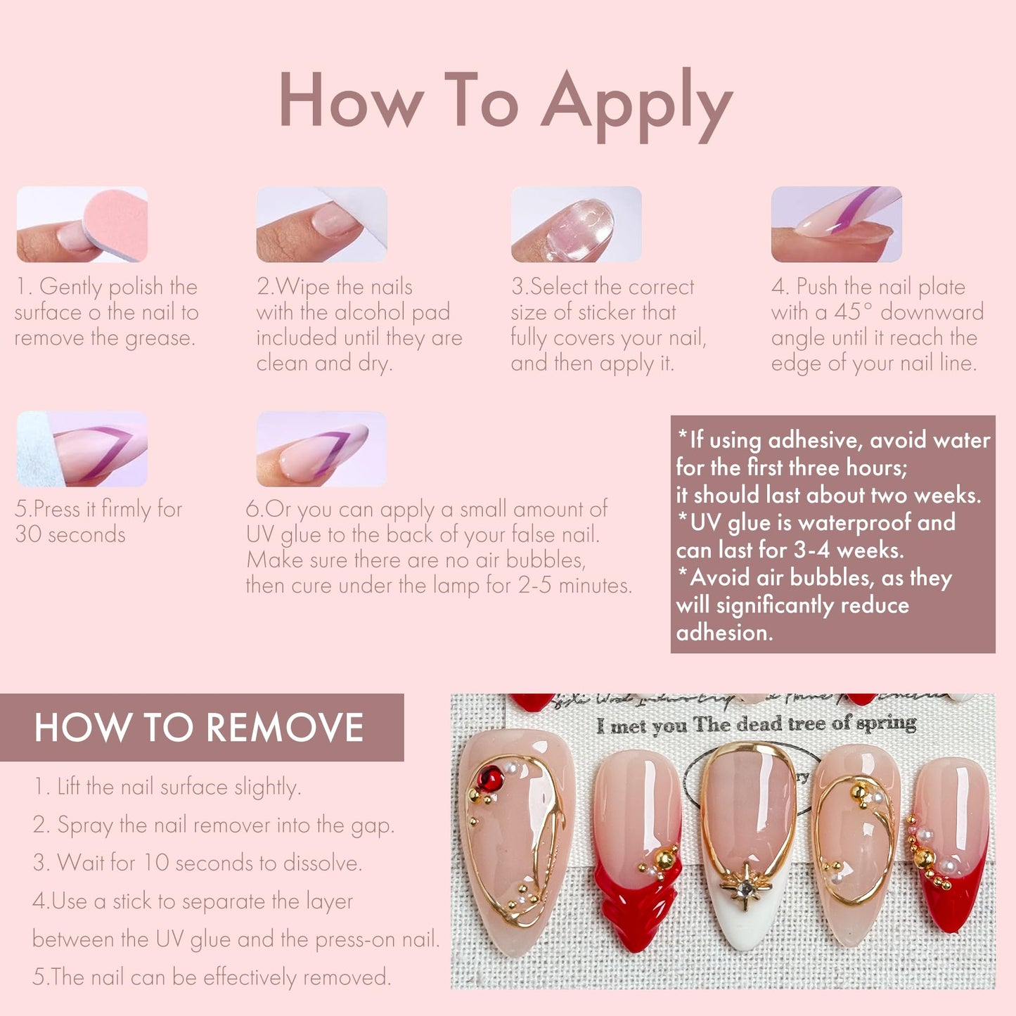 Rouge Étoile Bold Elegant Star-Shaped Wearable Nails (10-Piece Set), Acrylic/UV Gel Press On Nails for Holiday Celebrations, Parties & Shiny Nail Looks (Multicolor, M)