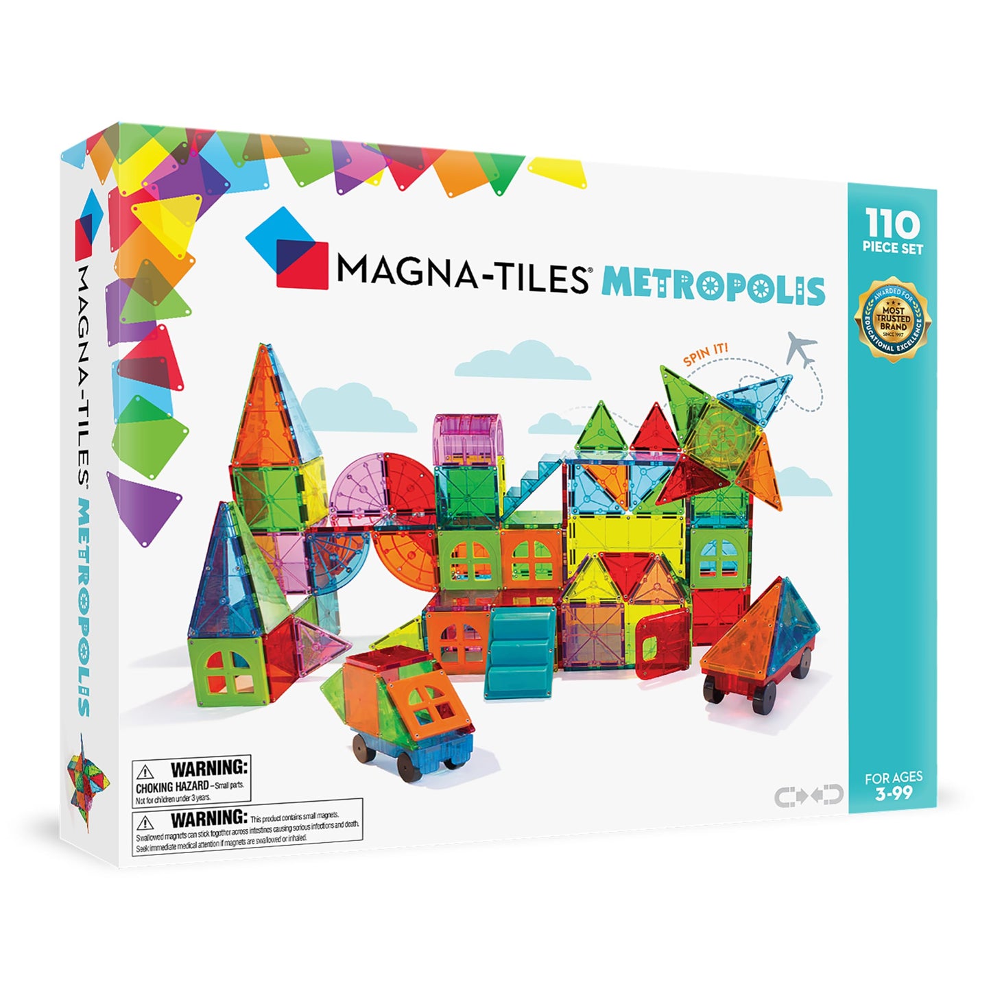 MAGNA-TILES Metropolis 110-Piece Magnetic Construction Set, The ORIGINAL Magnetic Building Brand
