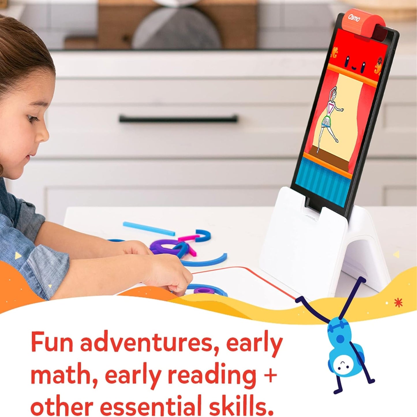 Little Genius Starter Kit for Fire Tablet + Early Math Adventure - 6 Educational Games-Counting, Shapes & Phonics-STEM Gifts-Ages 3-5 (Tablet Base Included)