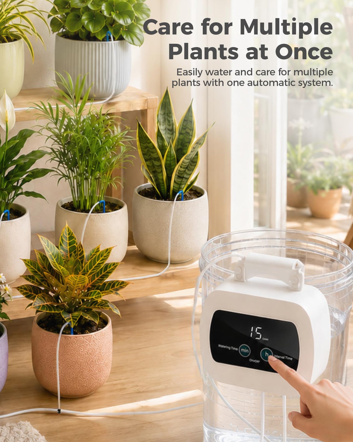 Bamworld Automatic Plant Waterer for 10 Potted Plants Indoor Automatic Watering System for Garden Plant Watering Devices with Adjustable Timer Auto Irrigation System for Garden Potted Plants Outdoor