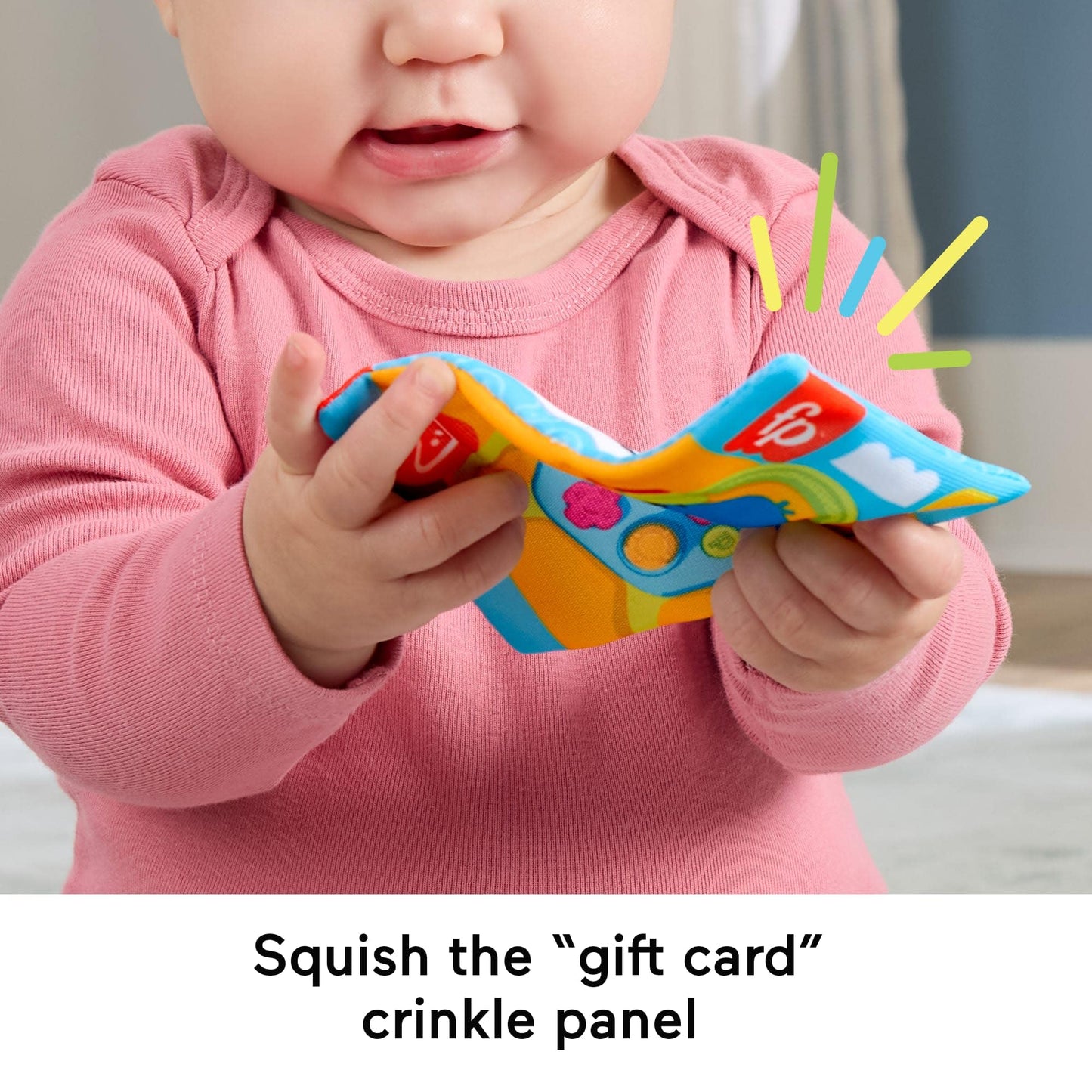 Fisher-Price Newborn Toys Level-Up Little Gamer Gift Set, Baby Rattle Teether & Crinkle Activities for Infants Ages 3+ Months