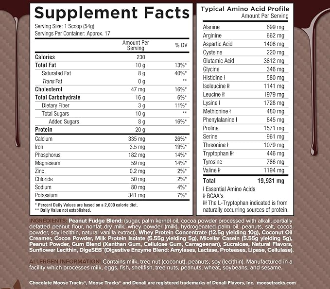 Core Nutritionals Pudd'n, Decadent Protein Pudding Mix, Full Disclosure Casein Blend, Sustained Release, 20G Protein, 17 Servings (Chocolate Moose Tracks, 2 lb)