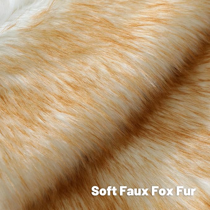 FUTEI Brown White Decorative Throw Pillow Covers 22x22 Inch Set of 2,Soft Fluffy Faux Fox Fur Textured Cushion Case,Modern Home Decor for Couch Living Room