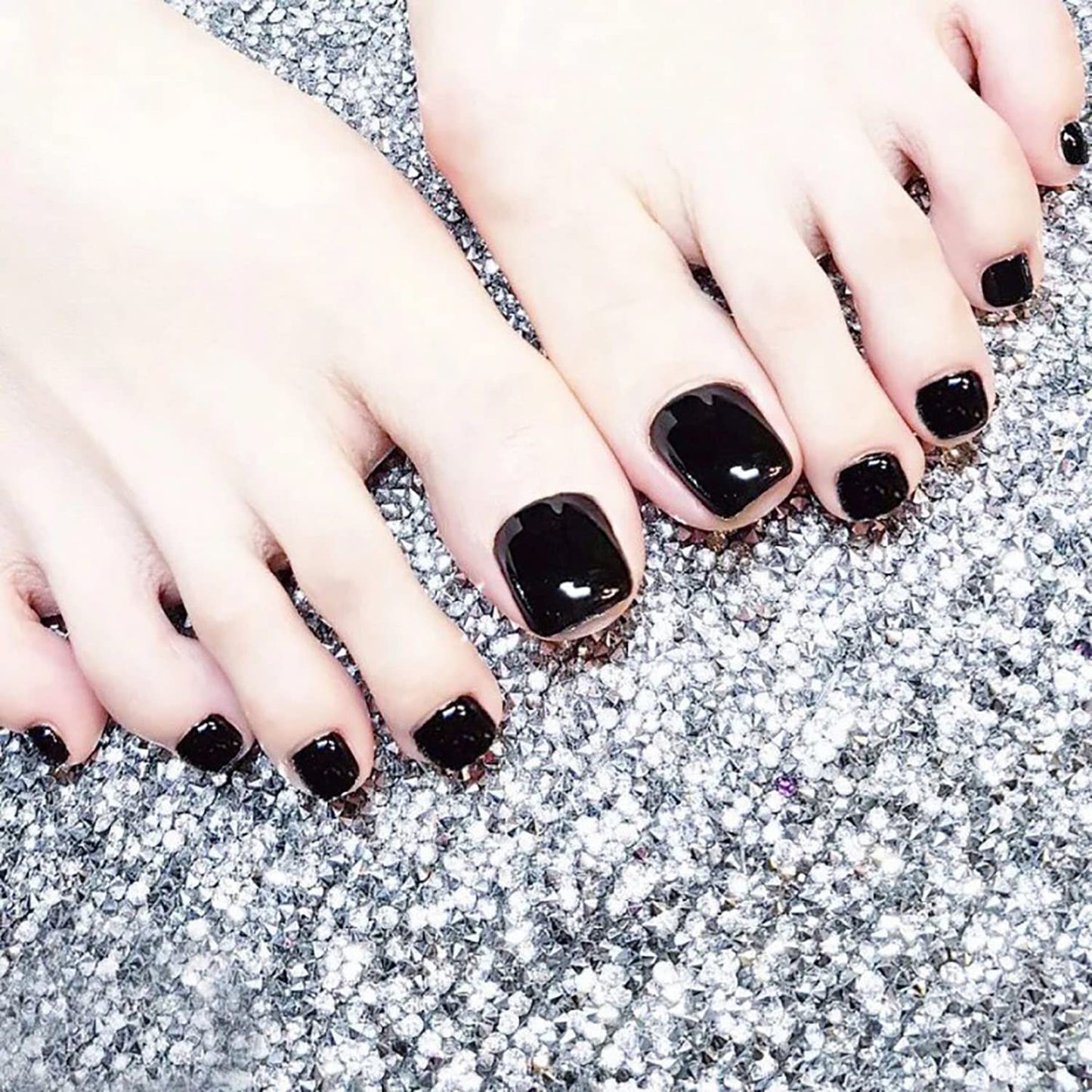 YECIRALA 20 Sheets 440 Pcs Black Brown Toenail Polish Stickers for Women Nail Art Wraps - Full Nail Wraps for Toes