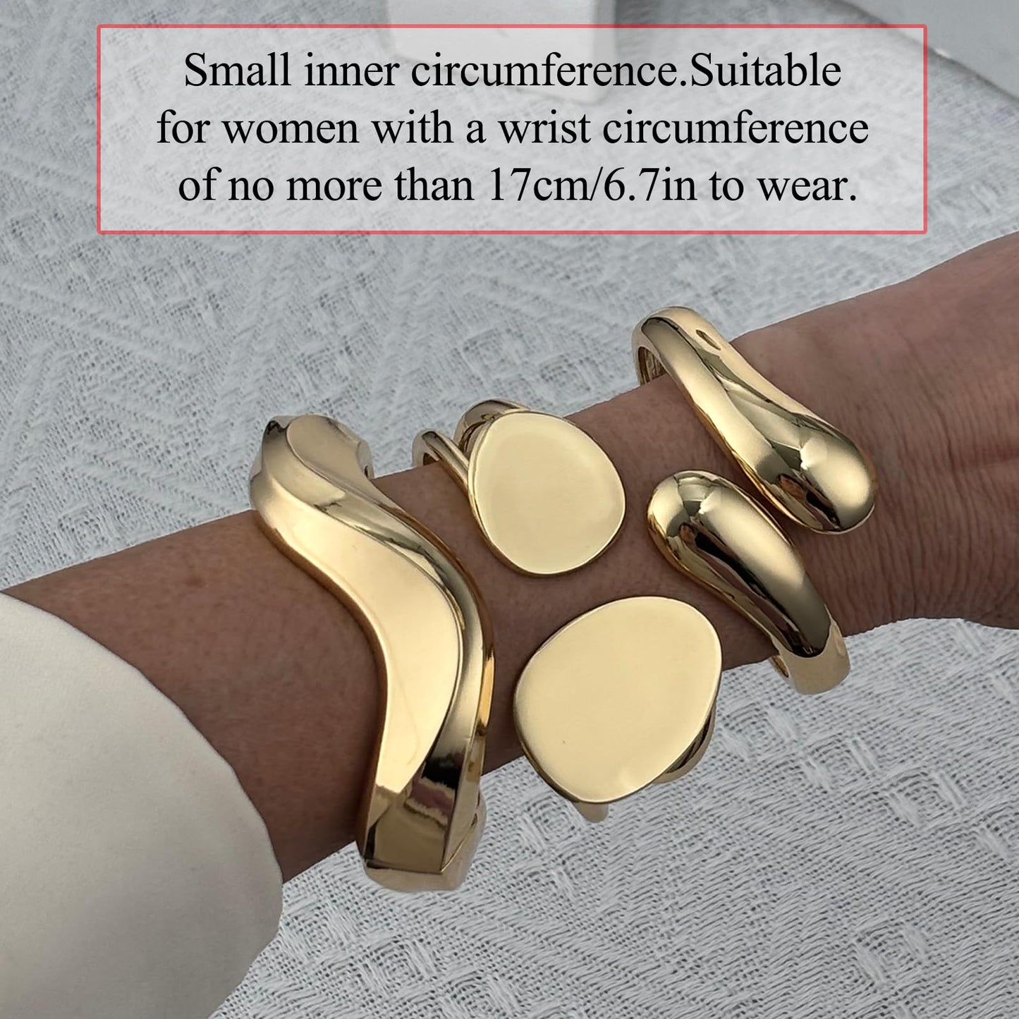 CASDAN Chunky Gold Bangle Bracelets for Women Dainty Twist Hinged Cuff Stackable Bangles Set Trendy Statement Bracelet Stack Fashion Jewelry Gifts