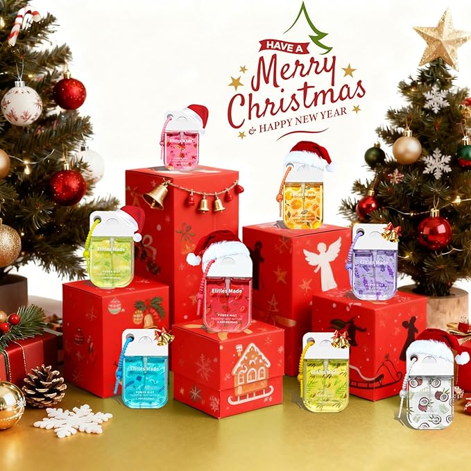 Hand Sanitizer Spray, 5Pack Spray Hand Sanitizer Travel Size With Keychain, Hydrating for Kids Christmas Gifts,1.35FL.OZ(Watermelon,Lemon,Lavender,Vanilla,Ocean