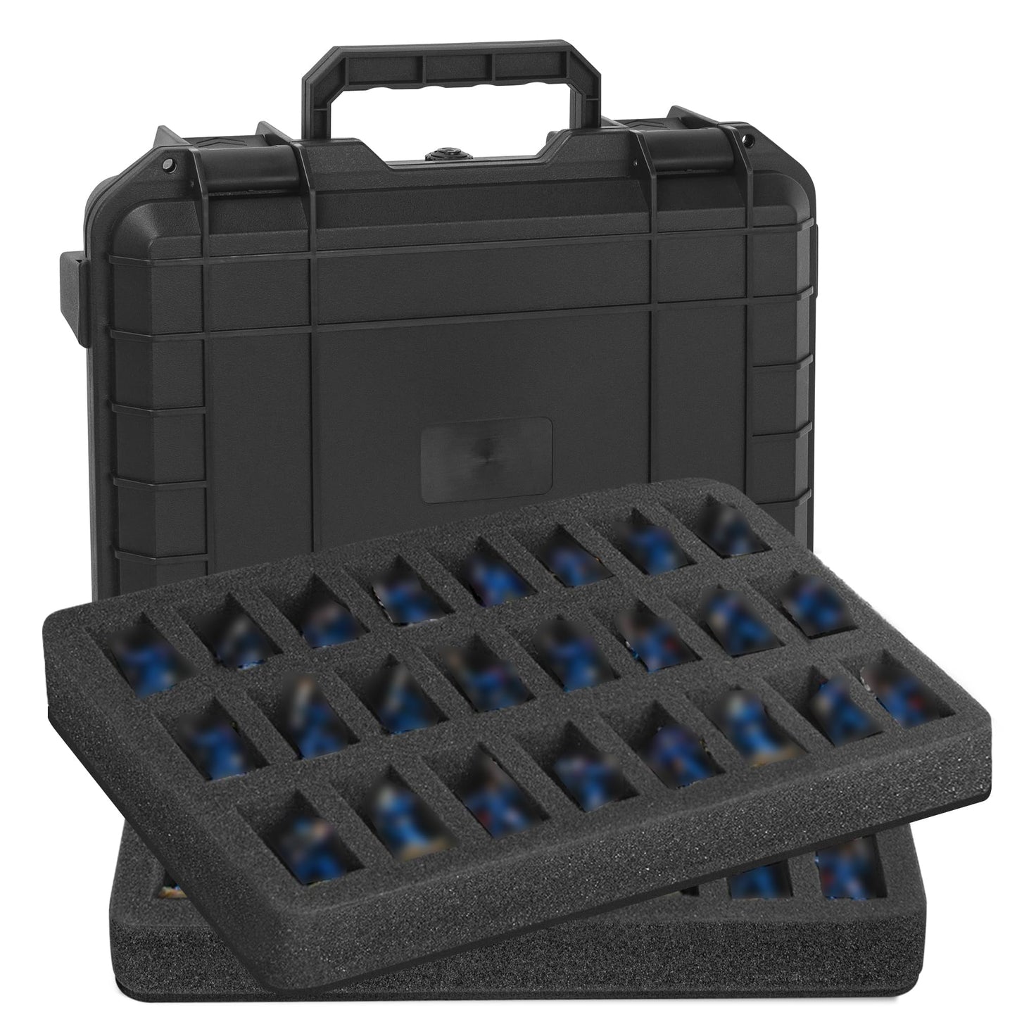 TORIBIO Miniature Storage Figure Hard Shell Case, 48 Slot Miniature Sturdy Hard Case Figurine Carrying Case, Compatible with D&D DND Minis and More