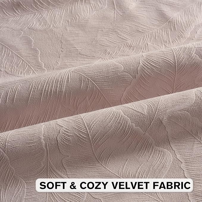 FUTEI Pink Velvet Throw Pillow Covers 20x20 Inch Set of 2,Soft Embossed Leaf-Relief Textured Cushion Cases,Natural Home Decor for Couch Living Room