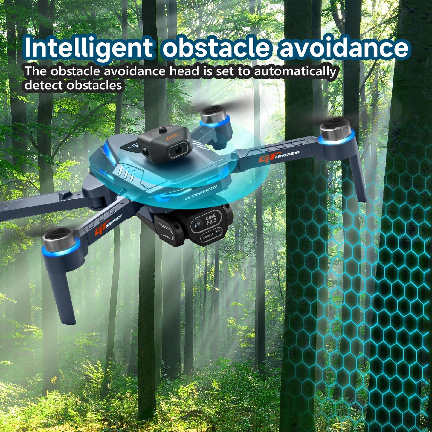 AXNEN Mini Drone with HD Camera, Upgraded Tablet LCD Screen, Professional Dron with Brushless Motors, 2 Batteries, Carrying Case, Foldable Quadcopter for Auto Return, Follow Me, Waypoints, for Beginners, Teens and Adults