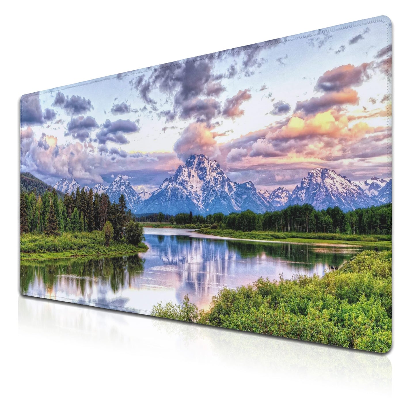 Samgula Gaming Mouse Pad Green Computer Pad, Large Mousepads Desktop Mats, Mouse Pad Big Waterproof Non-Slip Rubber Base, 35.4 X 15.7 inch for Work/Game/Office Oxbow Bend Grand Teton National Park