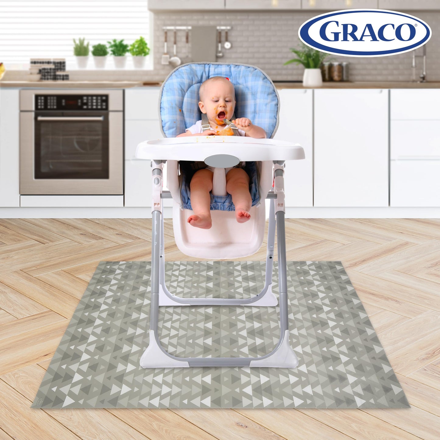 Graco Baby Disposable Splat Mats, 30 Sheets with Assorted Designs, 47" x 40", Eco-Friendly Floor Protector for Mealtime, Home & Restaurant Use