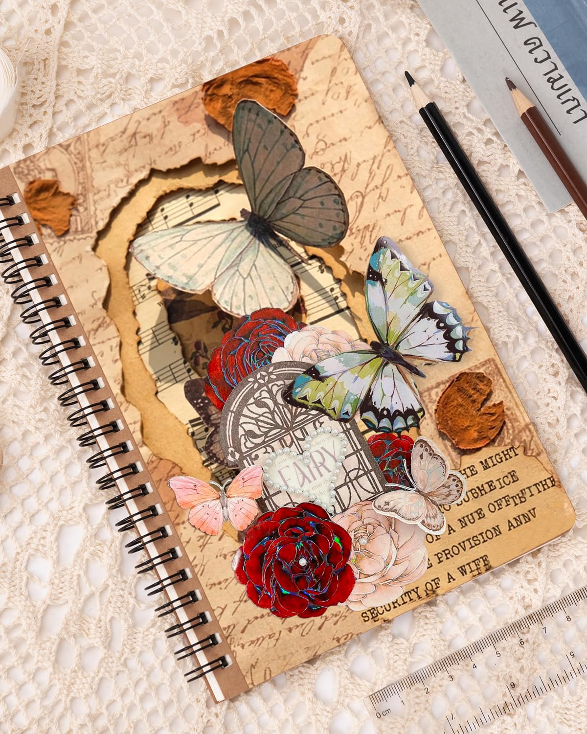 Dynta Spiral Notebooks A5 Lined 5Pcs College Ruled Journals Bulk Thick Paper for Work, Study, Notes Taking, Gifts 120 Pages/60 Sheets Kraft Brown