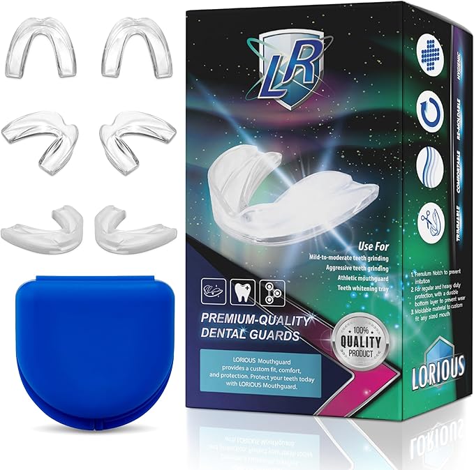 Moldable Mouthguards Pack of 6 in 3 Sizes, Custom Fit Dental Guards for Teeth Grinding, Clenching & Protection, Ideal for Night and Day Use