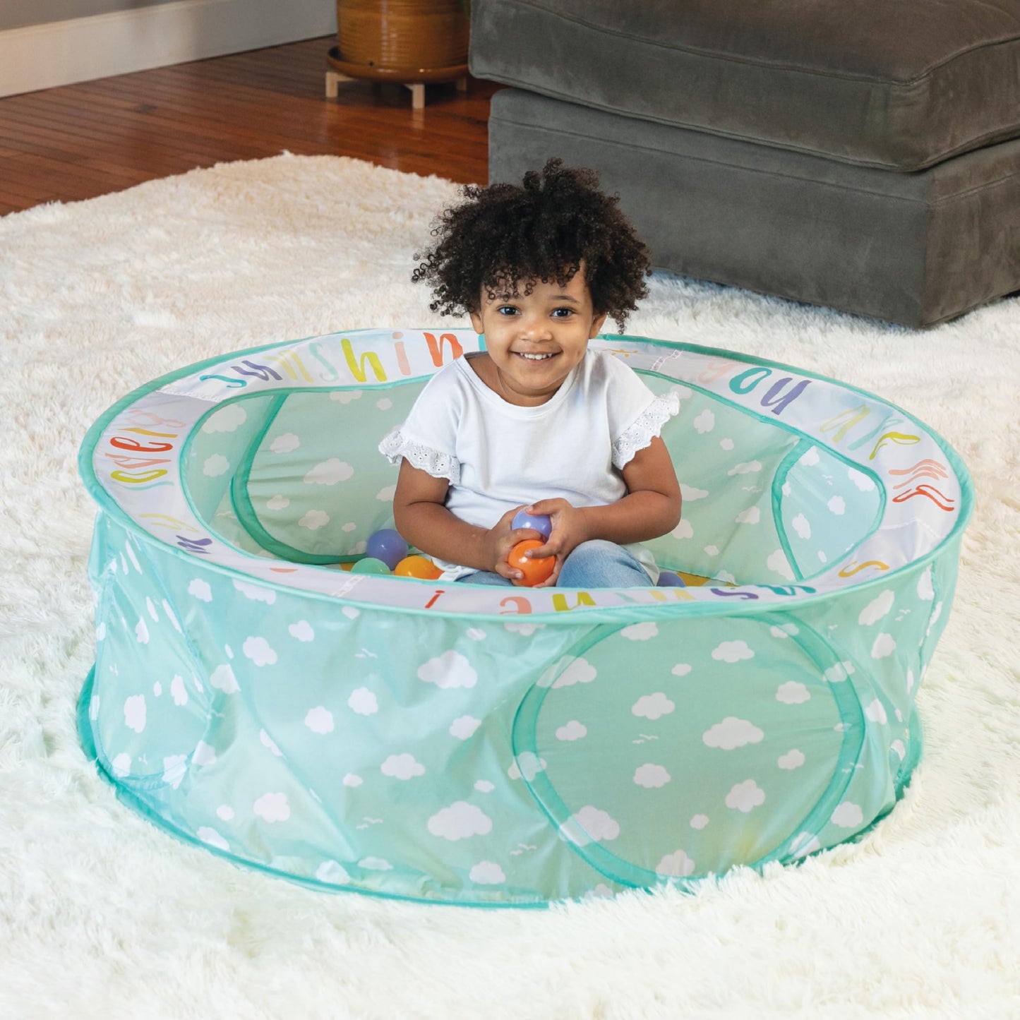 Infantino Pop-Up Ball Pit, 50 Colorful Balls, Easy Setup & Storage, 35" Spacious Play Area, Bright & Colorful Design, Includes Storage Bag