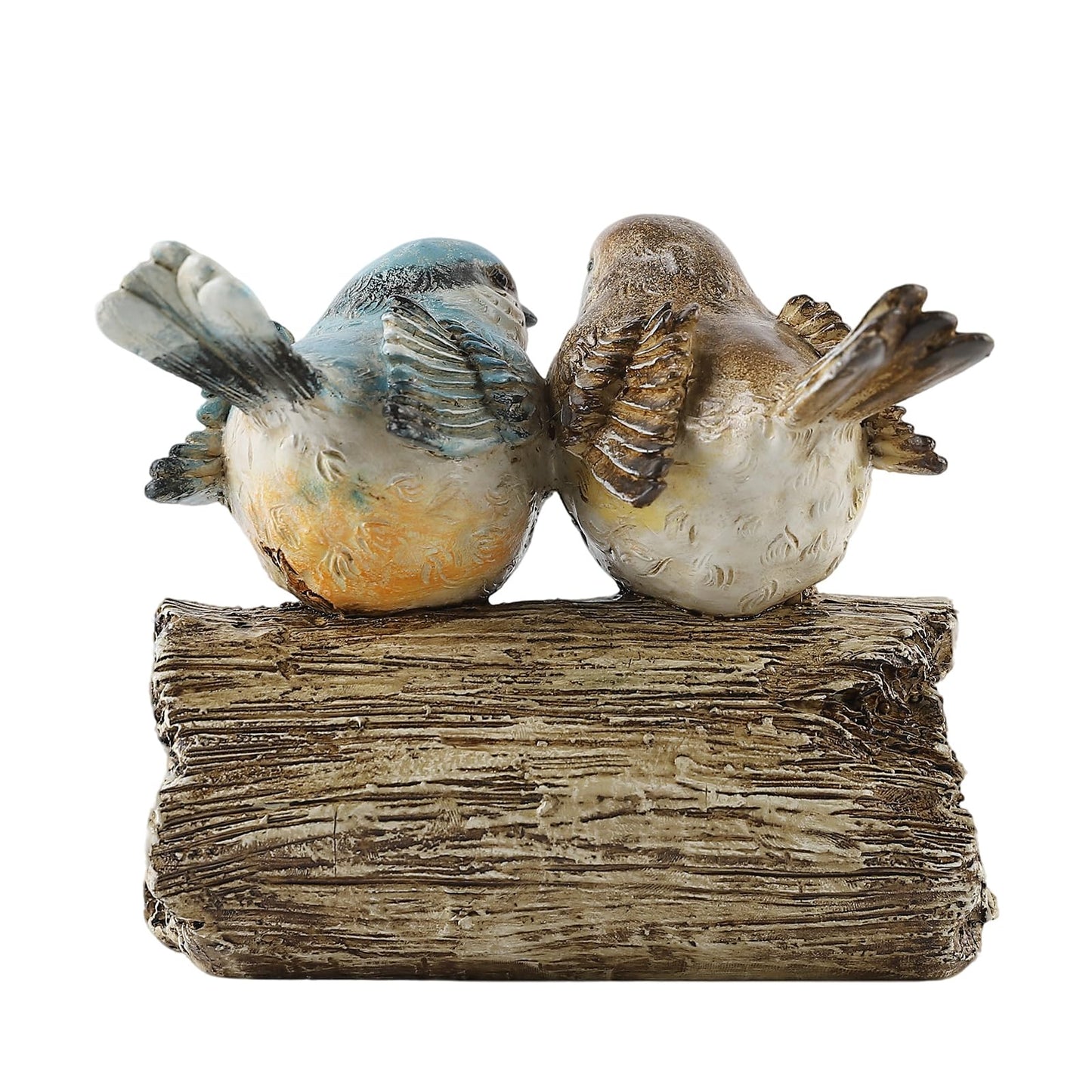 Mantaoilfe Welcome Bird Figurine Resin Garden Statue with Welcome Sign, Rustic Double Bird Decor on Driftwood Style Base for Front Porch Entryway Patio Lawn Garden or Indoor Tabletop