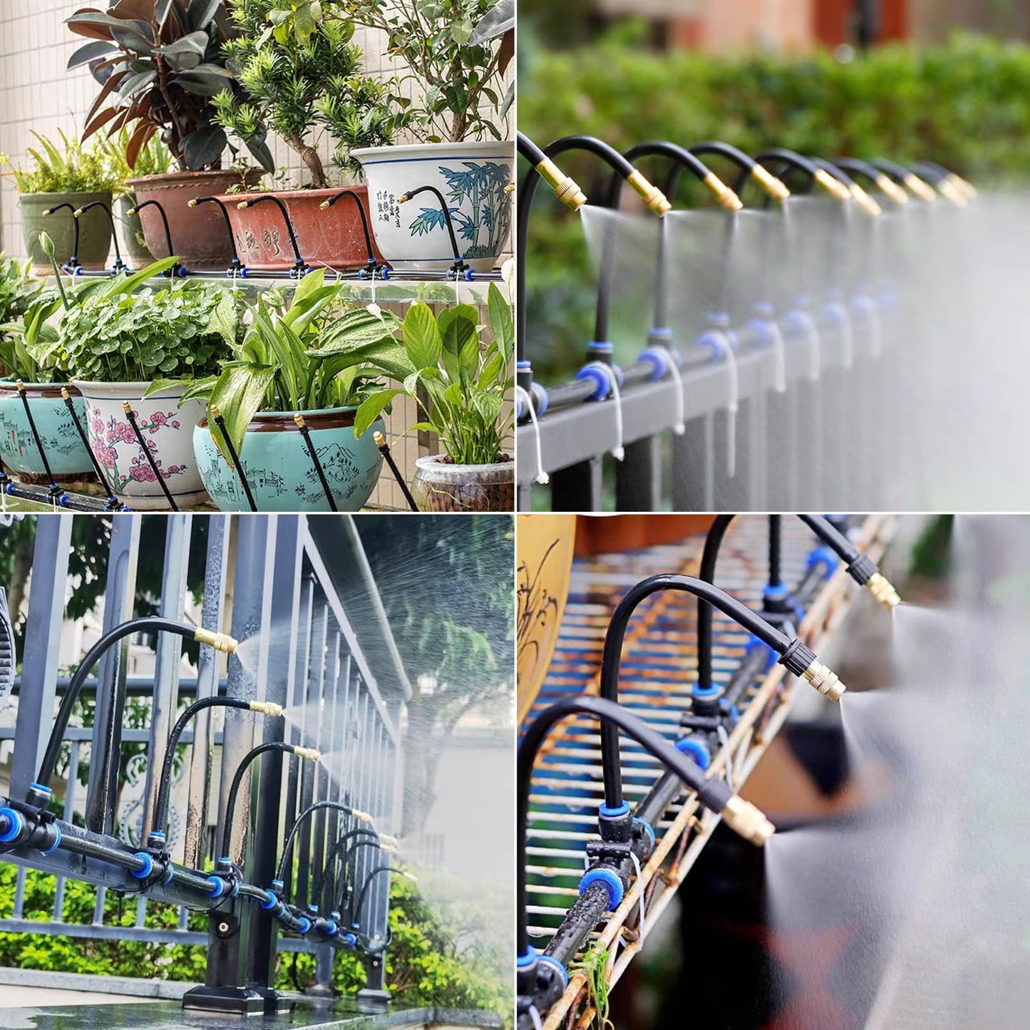 49.21Ft Drip Irrigation System, 360° Bendable Drip Irrigation Kit Automatic Irrigation System for Garden, Adjustable Garden Watering Misting System for Greenhouse, Yard, Lawn, Plant