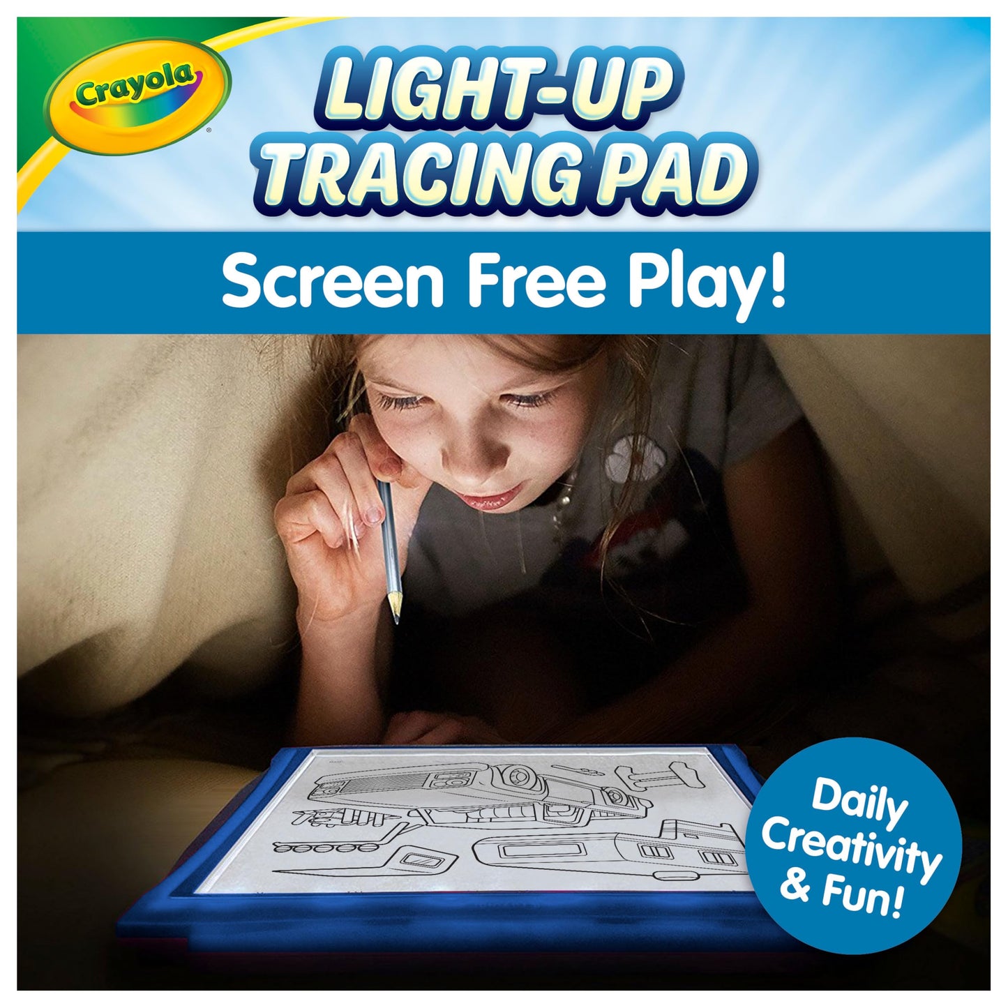 Crayola Light Up Tracing Pad - Blue, Drawing & Tracing Projector for Kids, Sketching Light Box Table, Toys for Kids, Gift for Girls & Boys, Ages 6+