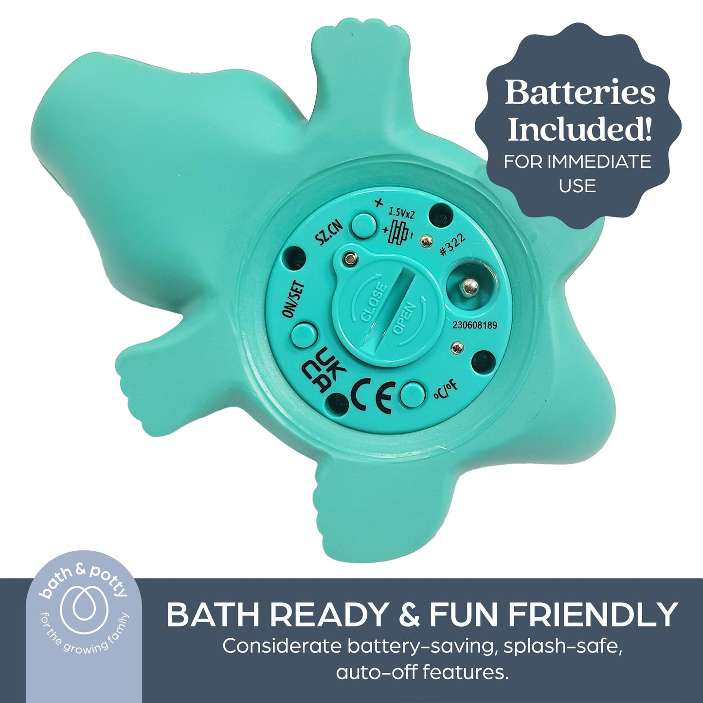 Dreambaby Floating Crocodile Bath Thermometer - Water Temperature Monitoring for Newborns, Infants, Toddlers - Croc Toy with Fahrenheit Display