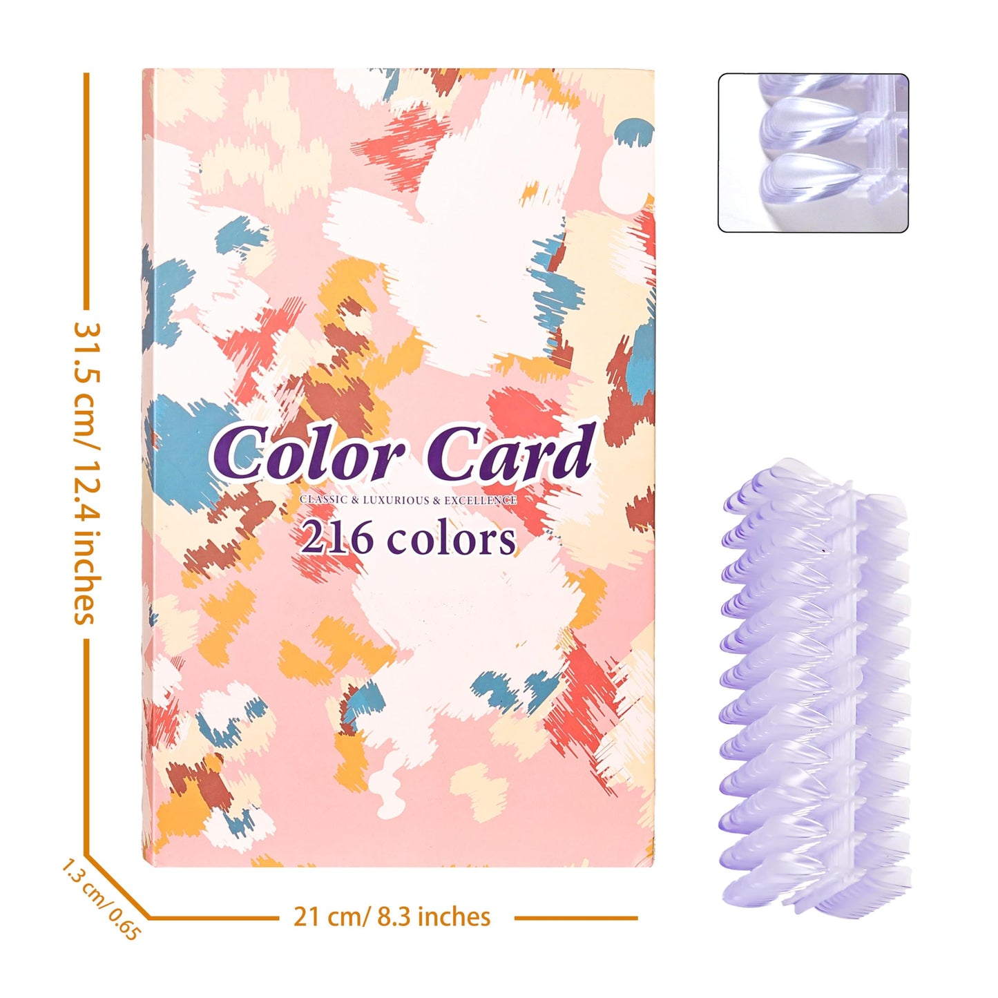 Acycoin2A 216 Nail Color book with 240 nail tips and nail polish gel color number lable (B)