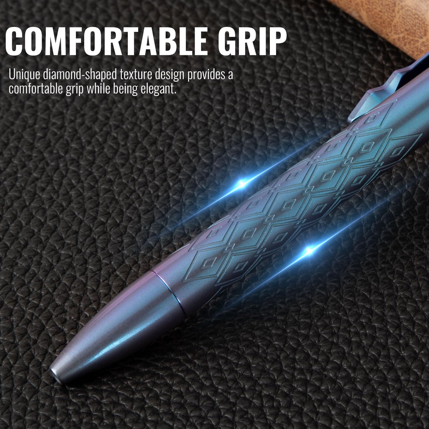 9TiEDC Premium Titanium Ballpoint Pen with Smooth Gel Ink - Luxury Writing Instrument for Business, Office & Daily Use - Perfect Executive Gift with Elegant Design (blue)