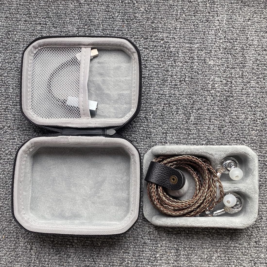 PU Leather Storage Box, Suitable for in Ear Earphones, Wired Earphones, Waterproof, Portable, Pressure Resistant Box, Earphone Storage Bag