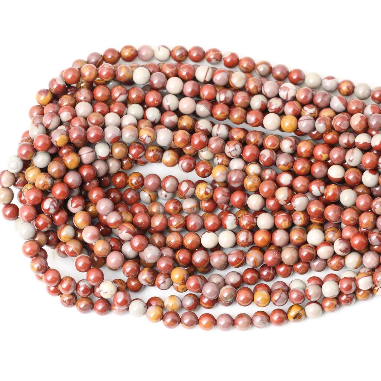 CHEAVIAN 60PCS 6mm Natural Aust Noreena Jasper Gemstone Smooth Surface Round Loose Beads for Jewelry Making 1 String 15 Inches