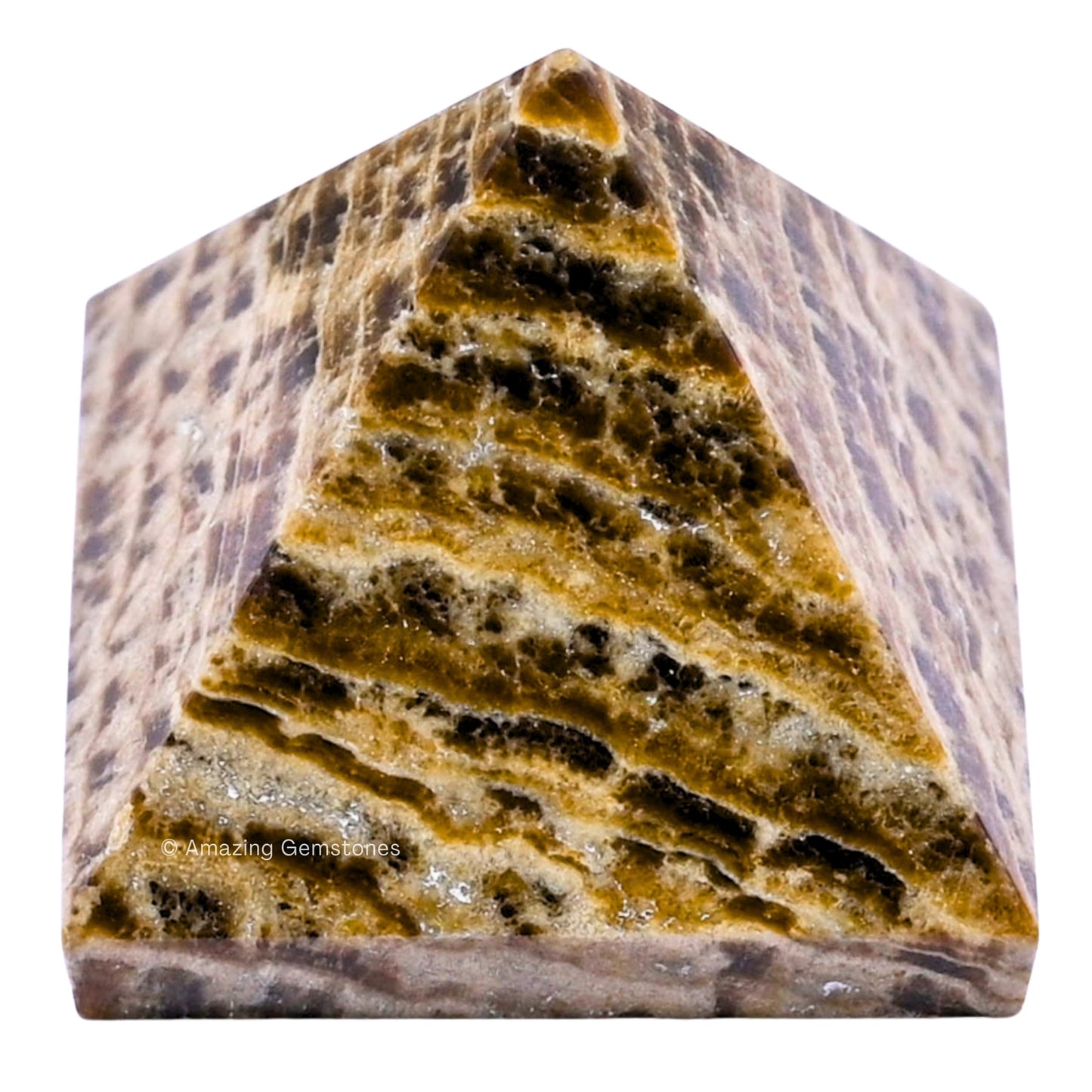 Amazing Gemstone Aragonite Pyramid Crystal Healing Stones - 1.5" Great Pyramid Figurine of Natural Stone Pyramid for Meditation, Reiki, Chakra Balancing and Crystal Pyramids Grid