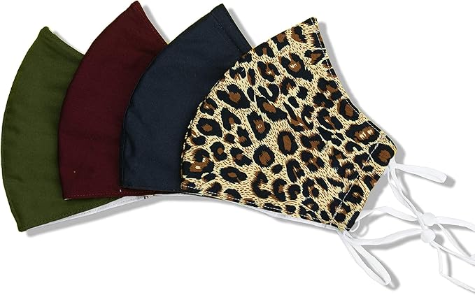 HOPE LOVE SHINE Fabric Cotton Facemasks Adjustable Pack of 4