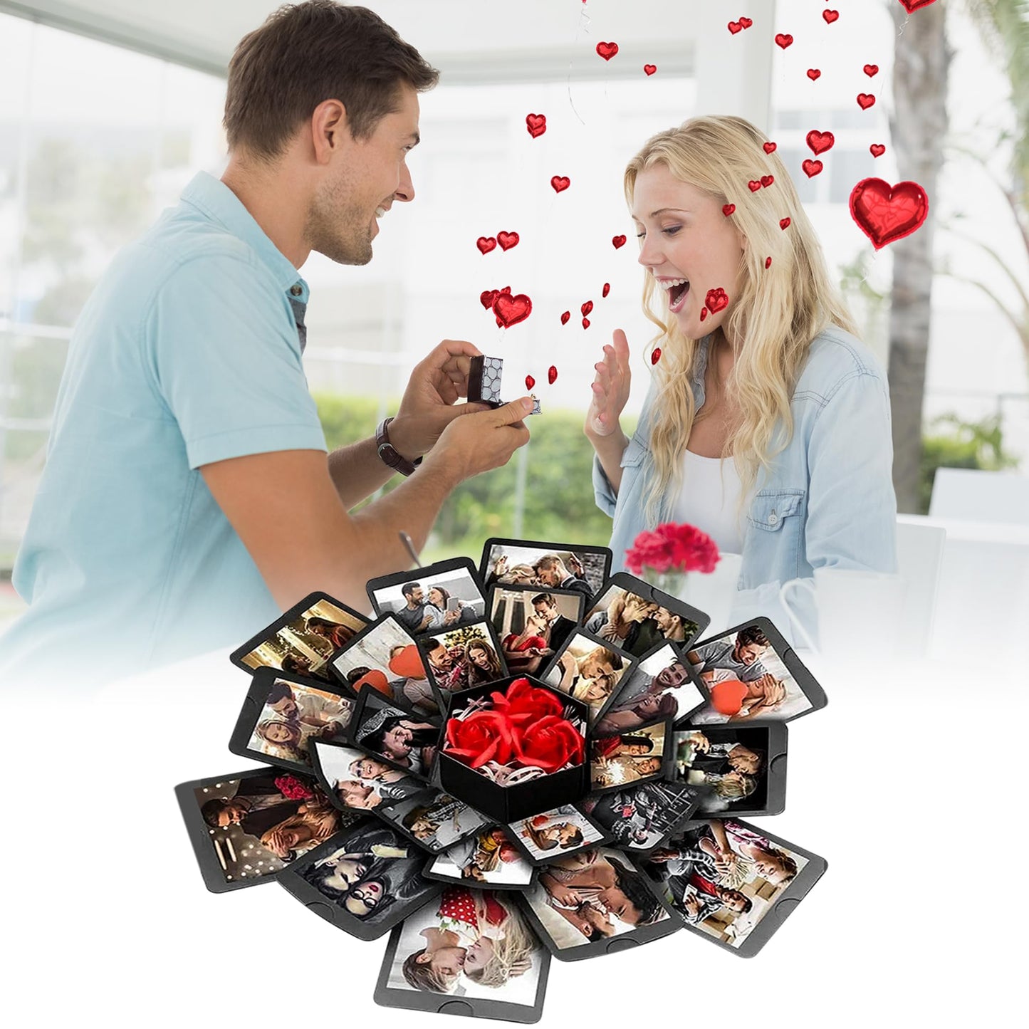 Explosion gift box Cajas grandes para regalos sorpresa Suitable for marriage proposal, Valentine's Day or birthday gifts