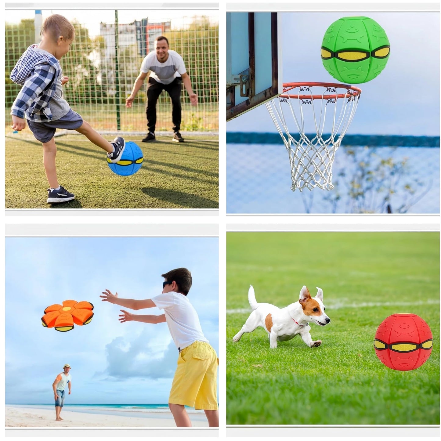 2-Piece Set Dual Form Freely Switchable Magic Bouncing Ball Toy with 6 Light Suitable for Indoor & Outdoor Use