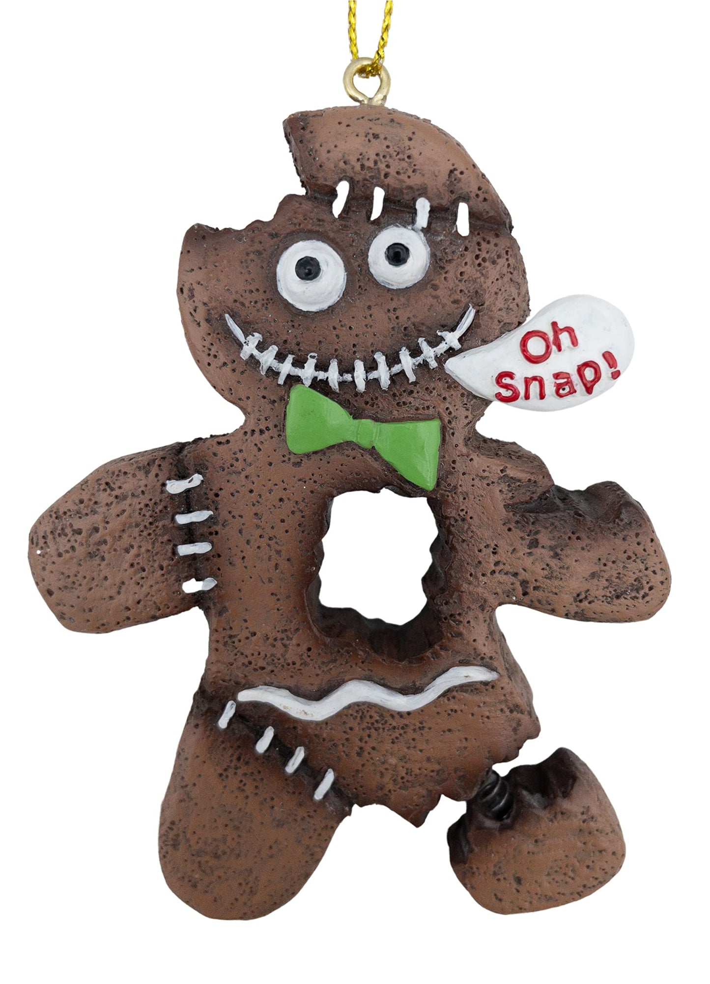 Gingerbread Man Zombie Monster Cookie Oh Snap! Broken Leg Ugly Halloween Christmas Tree Ornament