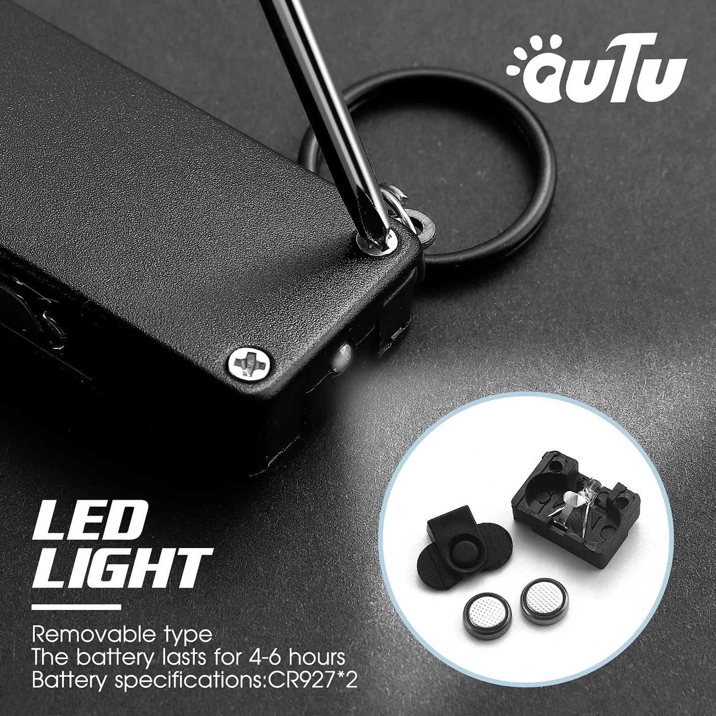 OUTU Keychain Nail Clippers Multitool, 8 in 1 EDC Utility Tool with Nail Clipper, Scissors, Tweezers, Gifts for Him Men Husband Dad Boyfriend (Black)
