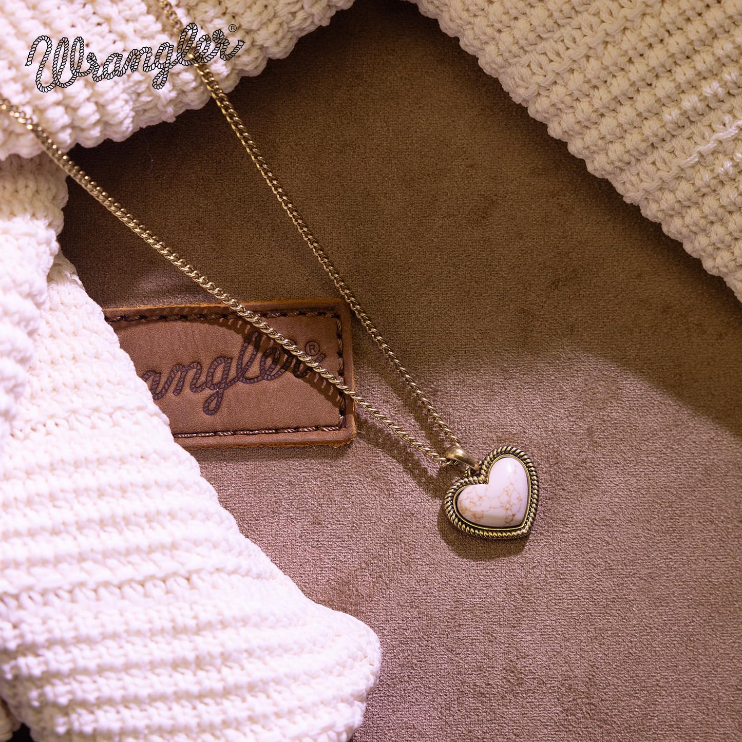 Montana West Wrangler Heart Turquoise Pendant Necklace for Women Western Gold Plated Cowgirl Cowboy Classic Trendy Jewelry AR-WNS-HT-1118GBG
