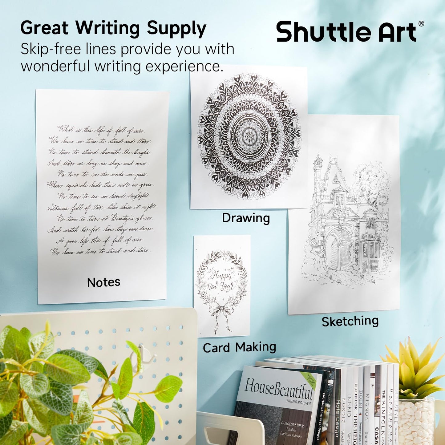 Shuttle Art Black Gel Pens, Ink Glide Series 90 Pack Retractable 0.5mm Fine Point Rollerball Gel Ink Pens Bulk Set Quick Drying Smooth Writing with Grip for Journaling Note Taking Office School Home