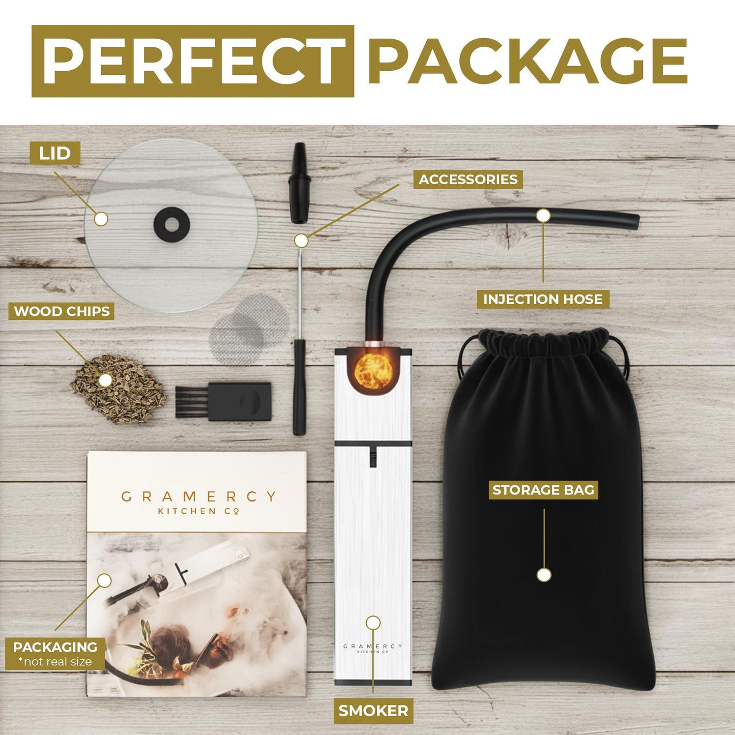 Cocktail Smoker Kit Holiday gift set - Indoor Drink & Food Infuser with Wood Chips | Old Fashioned Whiskey Bourbon Smoker Gift