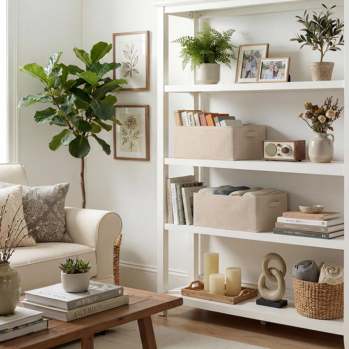 Storage Baskets with Metal Frame (2 Count)