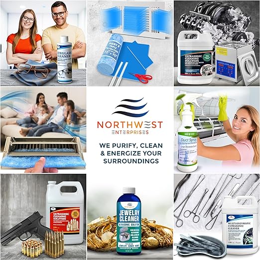 NORTHWEST ENTERPRISES Ultrasonic Retainer Cleaner Solution Concentrate - Denture Cleaner for Ultrasonic Machines - Cleans Mouthguards, Invisalign and Nightguards - Odor, Stain & Discoloration Remover