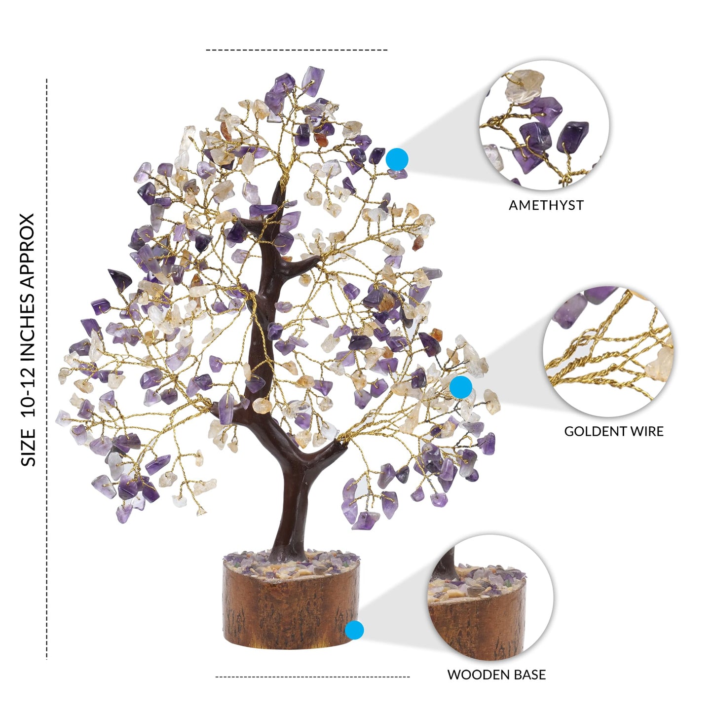 PYOR Amethyst Crystal Tree, Citrine Stone, Money Tree, Gifts for Women, Crystals, Room Decor Aesthetic, Meditation Accessories, Office Shelf Decor