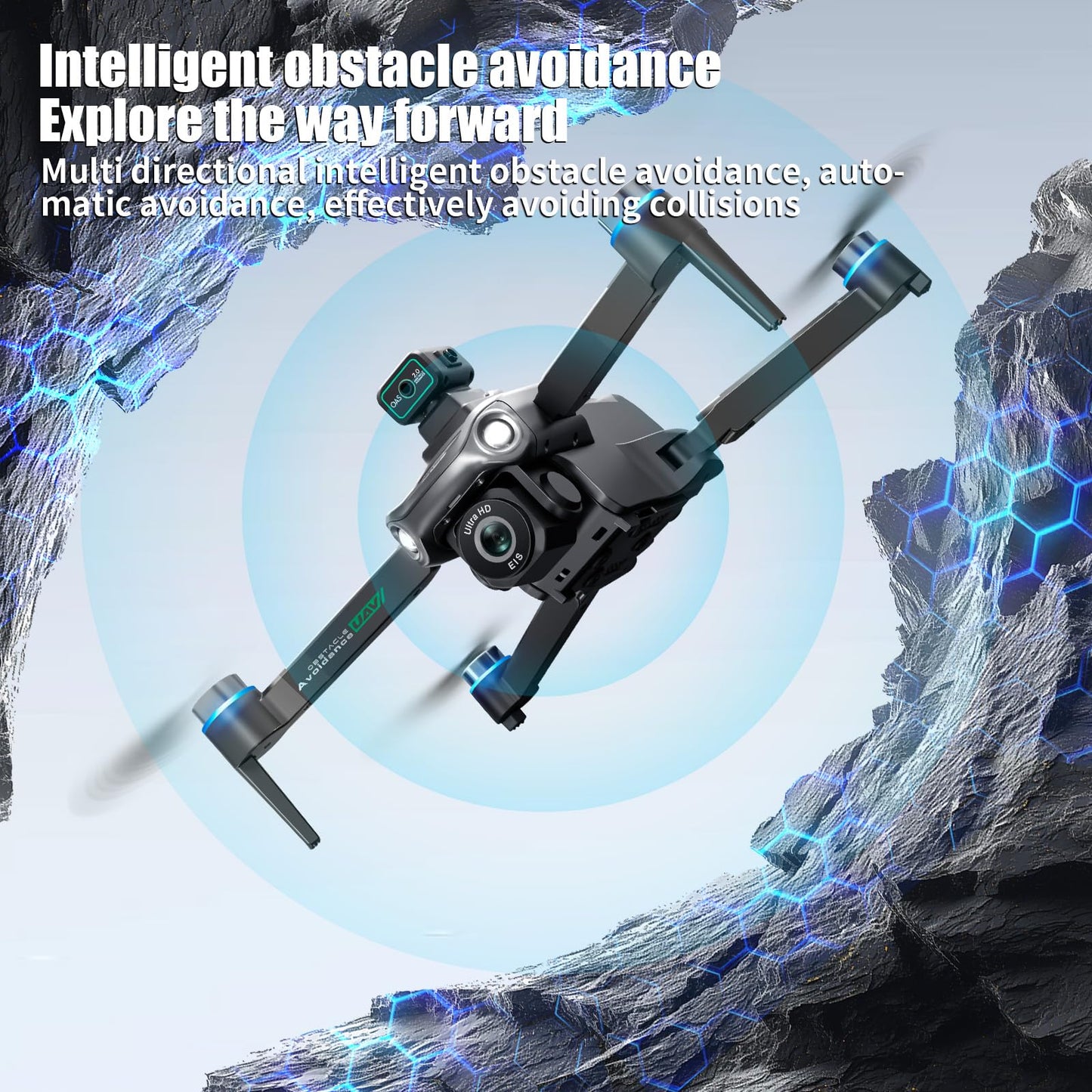 Drones With Camera for Adults 4K,Remote Contorl with Large Screen,FPV Drone with 50mins Flying Time,Auto Return GPS,360° Obstacle Avoidance Drone for Beginner,extra 8G SD Card Included