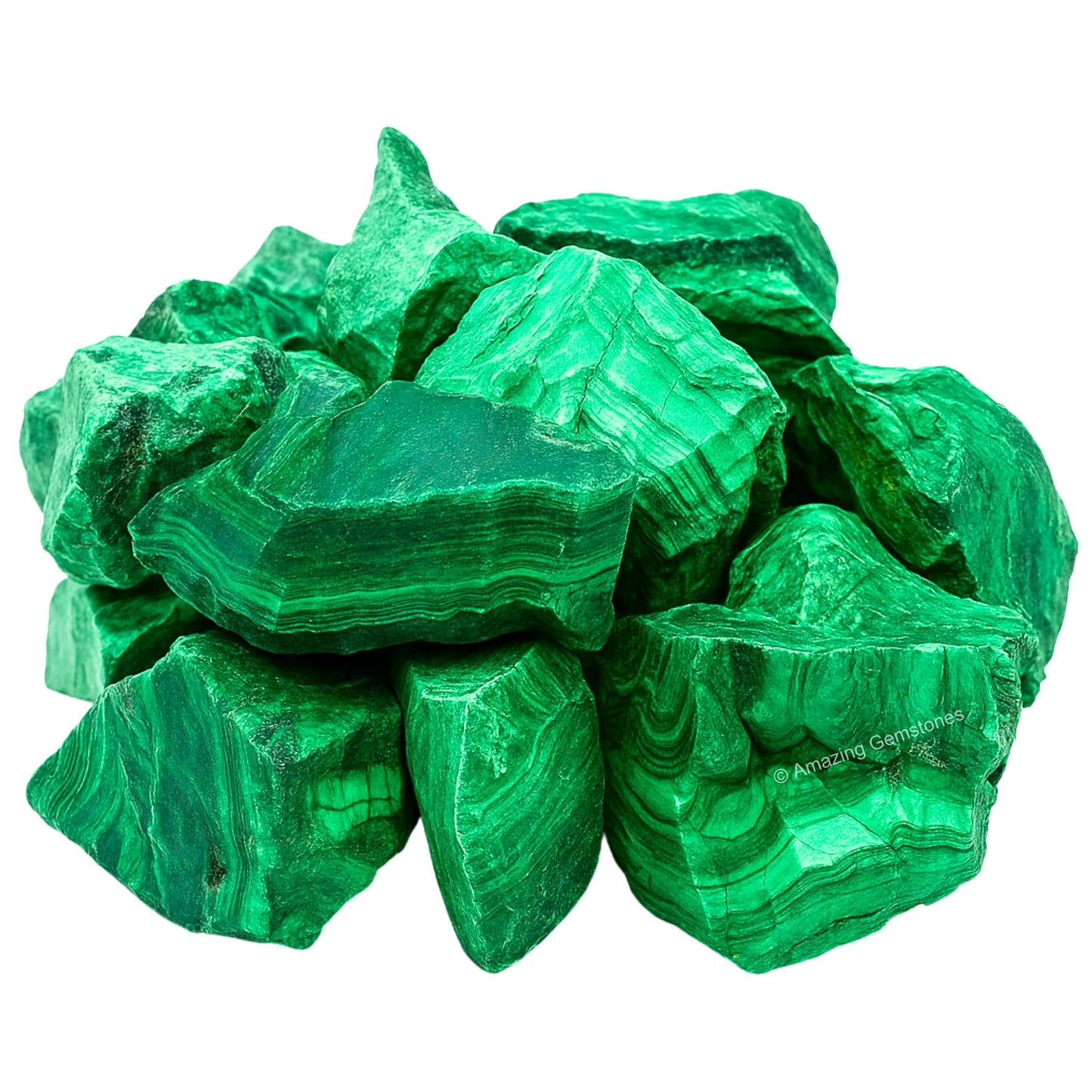 Amazing Gemstone 2 Pieces Malachite Raw Crystals and Healing Stones, Natural Rocks for Tumbling and DIY Raw Stones and Crystals