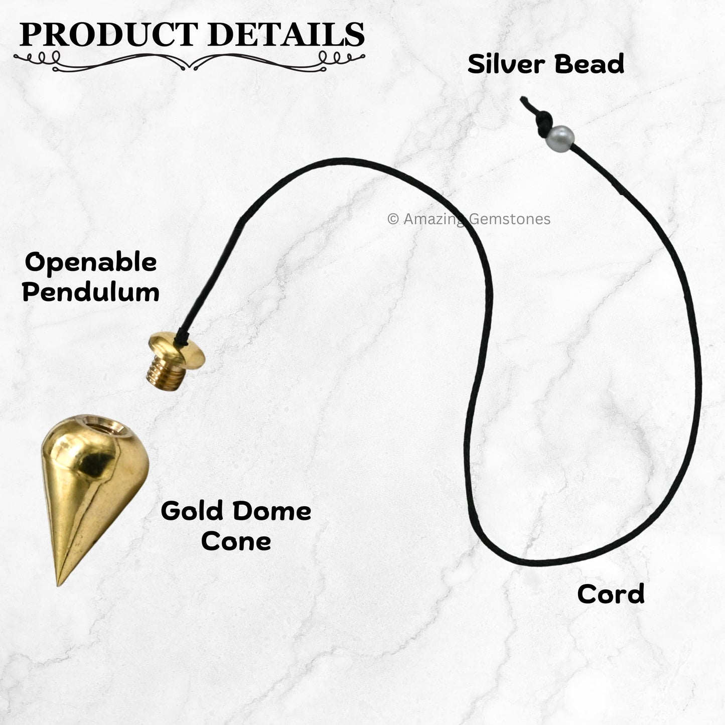 Amazing Gemstone Healing Metal Pendulums for Divination, Gold Dome Cone Steel Copper Pendulum High Energy Pendulo de Bronce Pendulos de Mesa MP87
