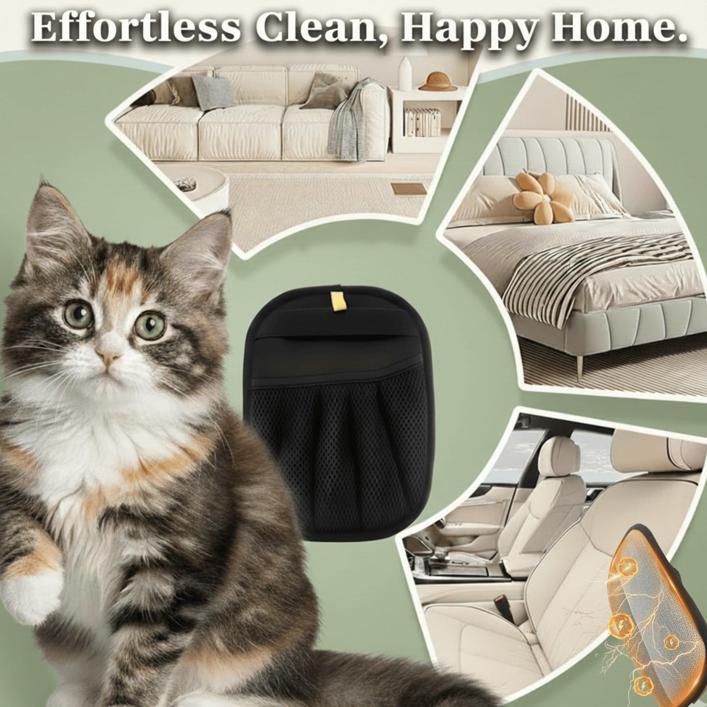 JMTSONS 2 pet Hair Removal Glove & Self Cleaning Cat & Dog Brush Bundle – Reusable Electrostatic Lint Glove for Furniture, Couch Gentle Pets Deshedding Slicker Brush Kit for Shedding.