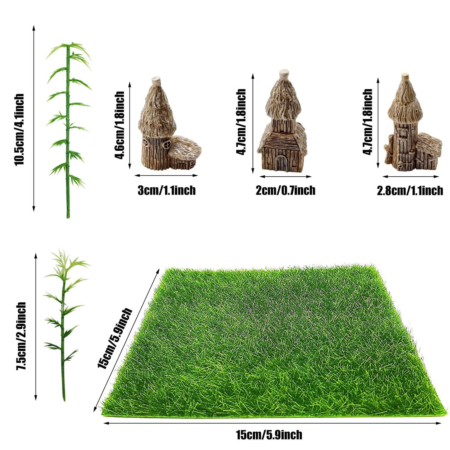 Woohome Fairy Garden Kits 45 PCS Miniature Garden Accessories Micro Landscape Miniature Figurines for DIY Micro Landscape Ornaments