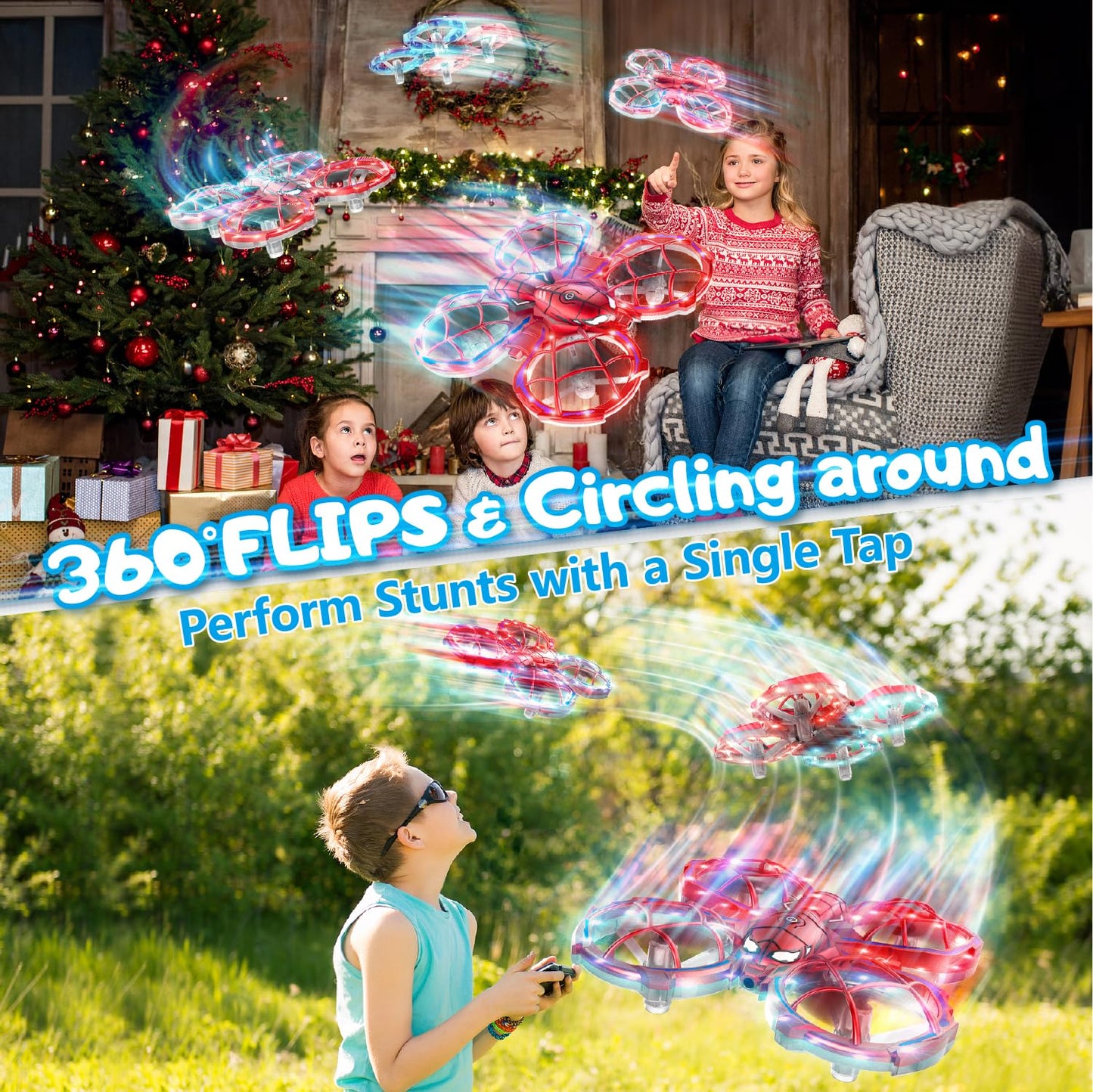 Gofimyee Mini drone for kids, toy with remote control, with 360° rotations and 3 speed modes, drone for children and beginners aged 8, 9, 10 years, one-touch takeoff, children's gift