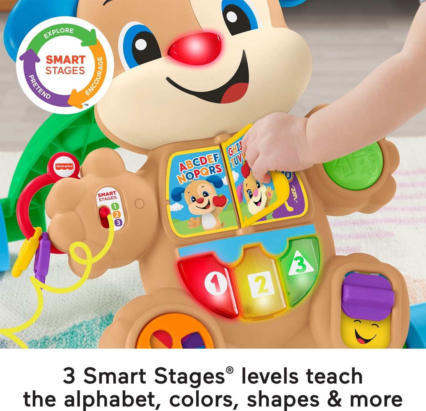 Fisher-Price Baby Toy Laugh & Learn Smart Stages Puppy Walker with Educational Music Lights & Activities for Infants Ages 6+ Months