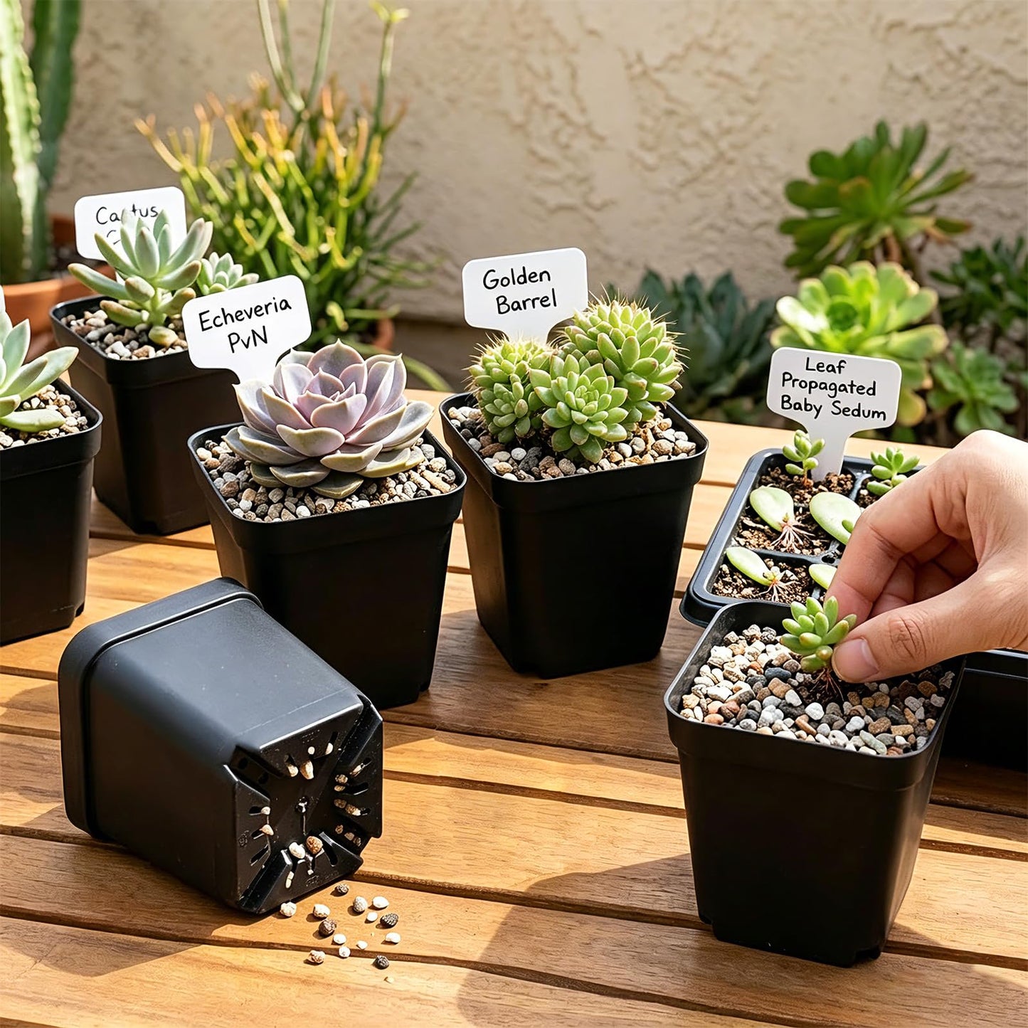 Yampahpa Nursery Pots for Plants, 4 inch Plant Pots, 60 Pack, Black