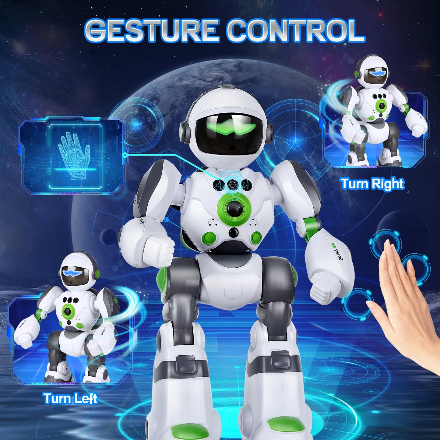 Zreswap Robot Toys Gift for Kids: Remote Control Robot Programmable with Record Voice Music Dancing Gesture Control, for Toddler Boys and Girls